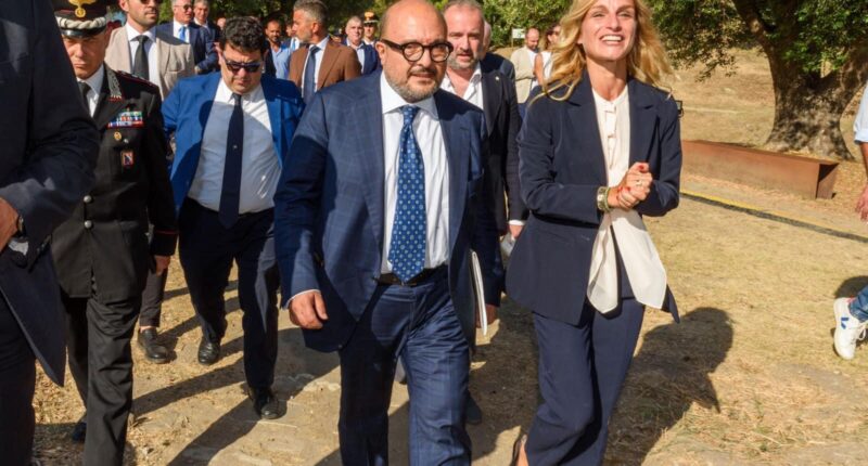 La Direttrice Tiziana D'Angelo ed il Ministro Sangiuliano